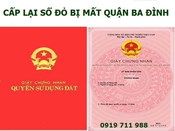 Dịch vụ cấp lại sổ đỏ bị mất quận Ba Đình trọn gói