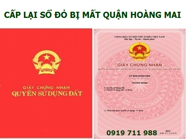 Cấp lại sổ đỏ bị mất quận Hoàng Mai giá rẻ nhất tại Hà Nội