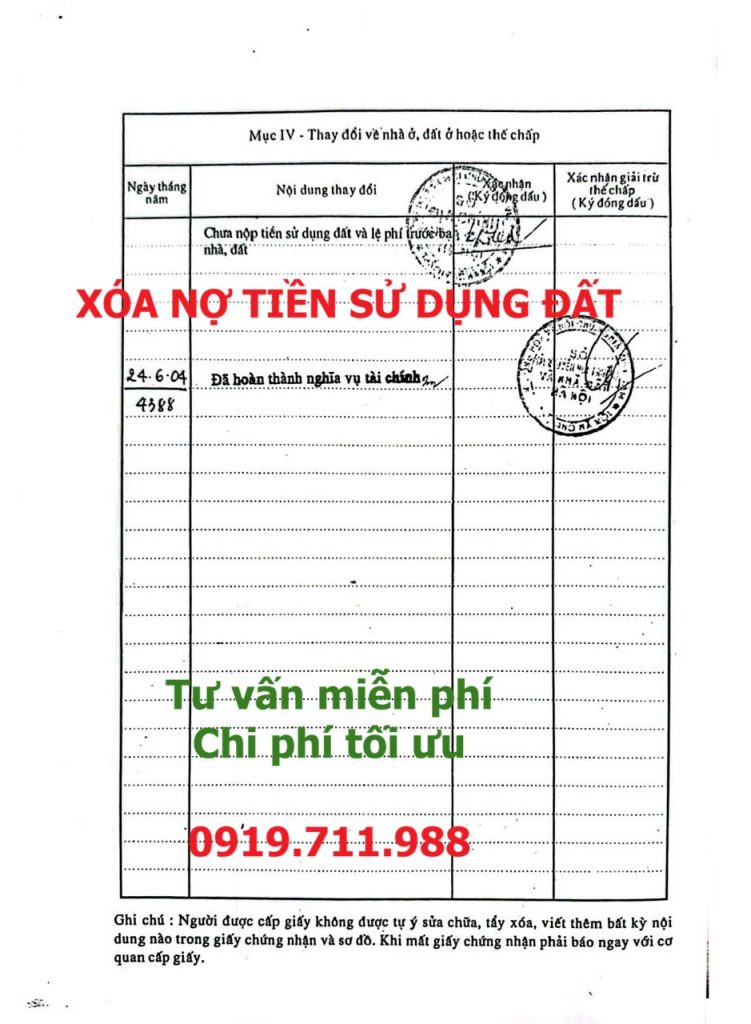 Xóa nợ tiền sử dụng đất tại Hà Nội