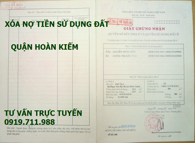 Xóa nợ tiền sử dụng đất quận Hoàn Kiếm nhanh gọn, chính xác