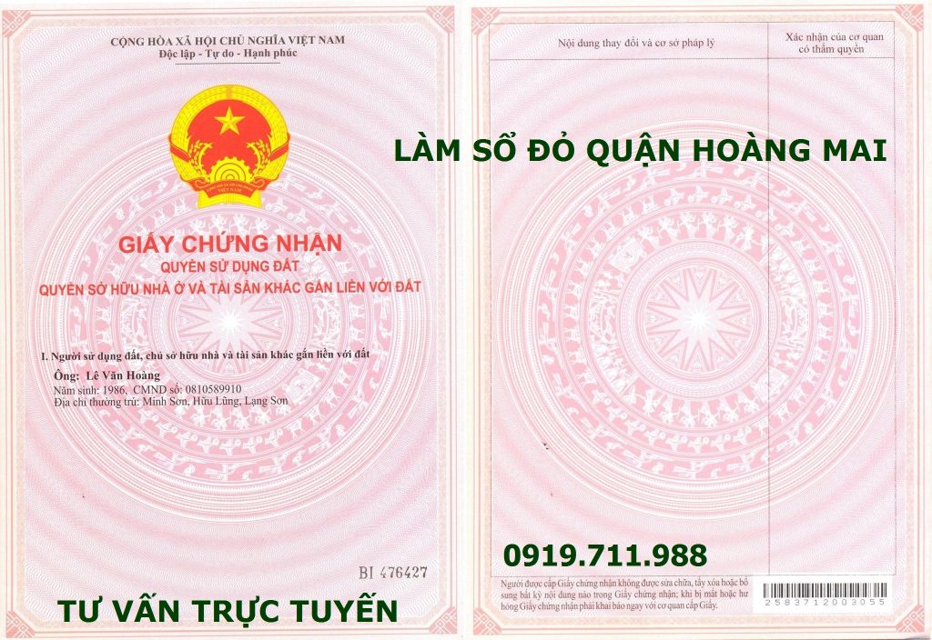 Làm sổ đỏ quận Hoàng Mai uy tín, chất lượng, giá rẻ nhất Hà Nội